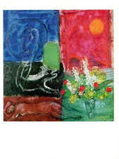 1972 Vintage MARC CHAGALL "THE SUN OF POROS, LE SOLEIL" COLOR offset Lithograph