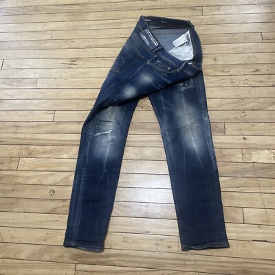 Salvatore Galliano Jeans Y2k Distressed Denim Men 36x30 Blue Slim 