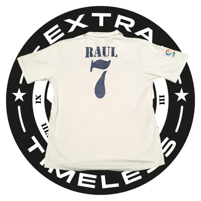 Authentic Real Madrid 2001 2002 Centenary Home Football Shirt #7 Raul - Size L