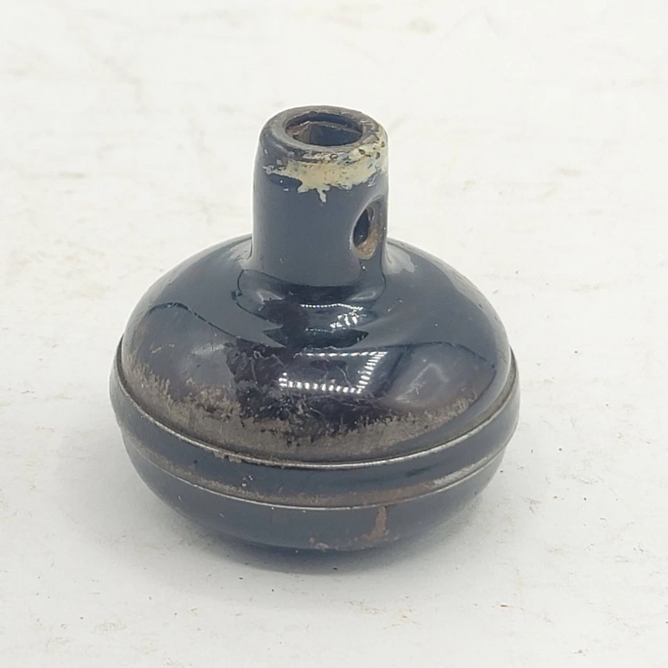 Single Vintage Steel Door Knob Black Enamel over Metal Reclaimed Salvage 2.25" - Image 4 of 4
