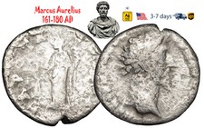 Ancient Roman Empire Coin Silver Denarius Marcus Aurelius 161 180 AD #32013