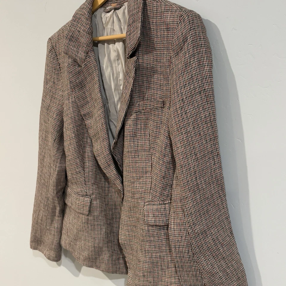 Blazer para mujer Free People pata de gallo un botón talla L Foto 3 de 4