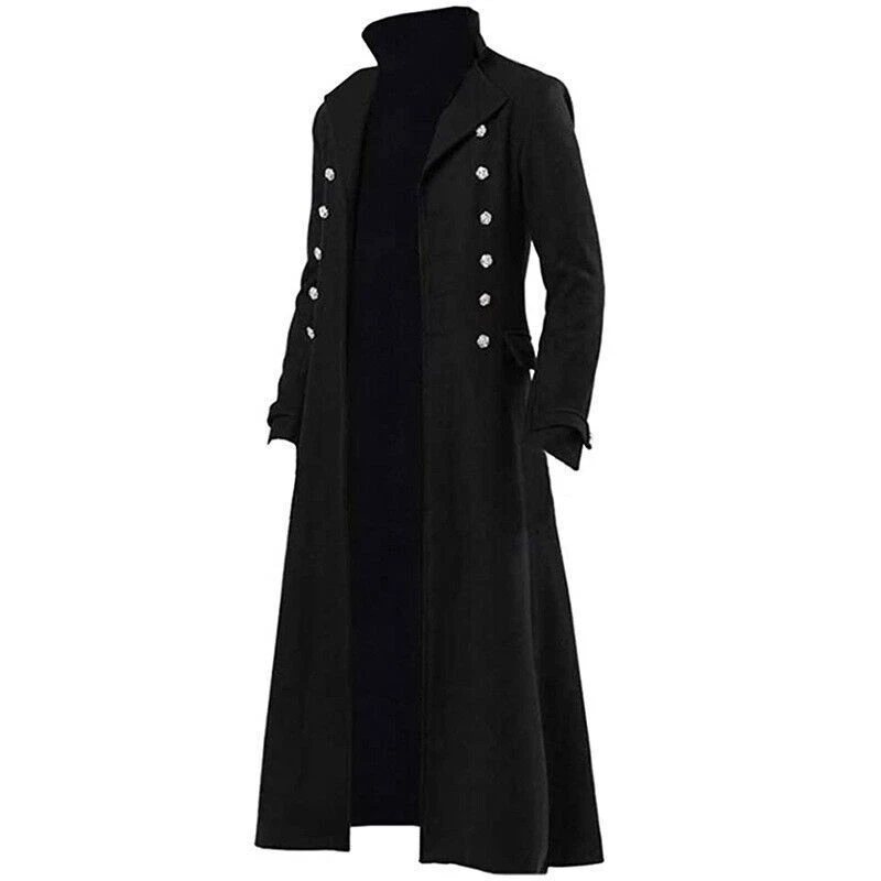 Men's Steampunk Edwardian Era Retro Renaissance Long Dress Jacket Coat Costume - Image 2 of 4