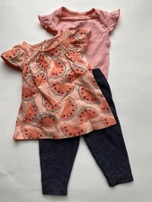 Carter’s Just One You Baby Girls 6M Set Pants Bodysuit Top Watermelon Print New