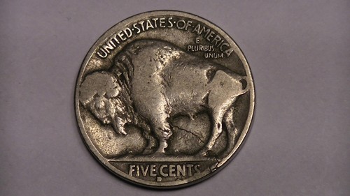 1915 D INDIAN HEAD BUFFALO NICKEL ANTIQUE US COIN LAMINATION ROTATED DIE ERROR - Picture 5 of 18