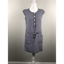 J. Crew Gingham Dress Women's Size 0 Blue and White 