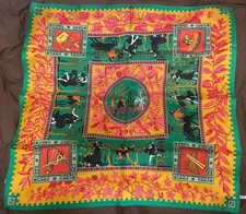 HERMES Carré 90 Musique Des Dieux Silk Scarf Gods Music Authentic France Vintage