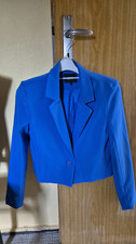 JDY Damen Blazer Blau Kurz Langarm Gr. S Knop...