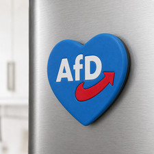 AfD Herz K&uuml;hlschrankmagnet Magnet 60x40 mm blau Made in Germany Fanartikel