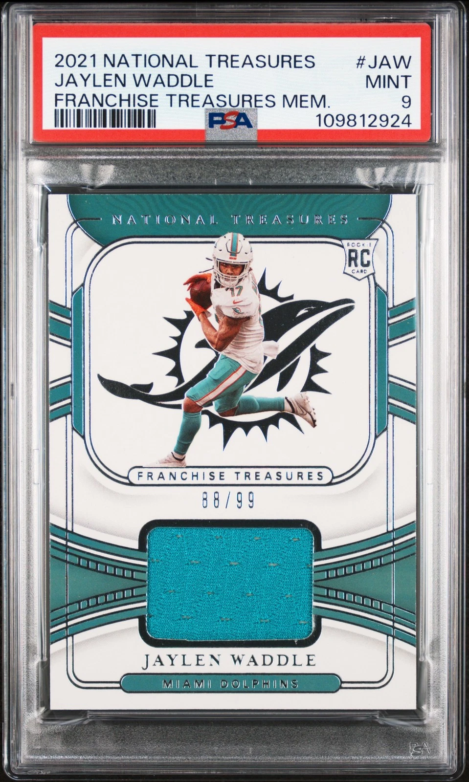 Jaylen Waddle Panini National Treasures Franchise Treasures Memorabilia #JAW Base