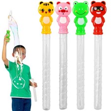 2 Pc Cute Animal Large Bubble Maker Wand Stick Blow Giant Soap Bubbles Solution