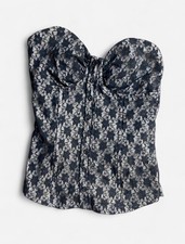VTG Charlotte Russe Lace Whimsigoth Floral Bustier Corset Coquette Top Sz M