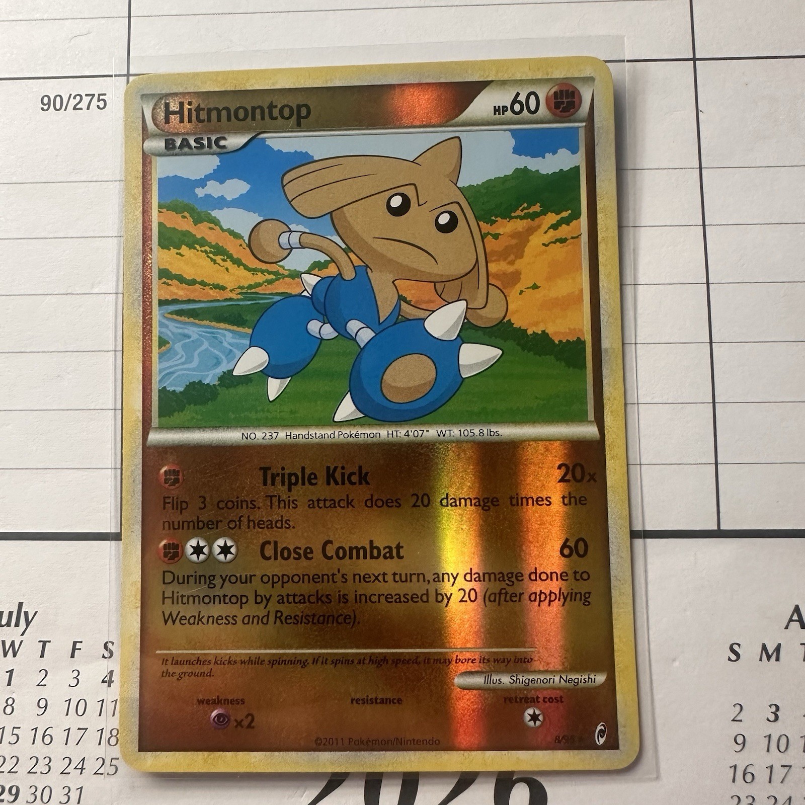 Pokemon Hitmontop Reverse Holo Call of Legends 8/95 LP