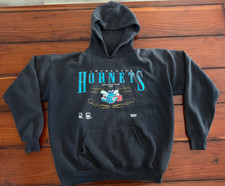VTG Charlotte Hornets 1998 Home Team Hoodie Large Nutmeg Black Sweatshirt