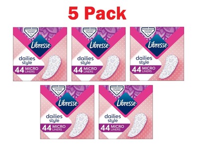 5 Pack Sanitary daily pads LIBRESSE DAILIES MICRO 44 pcs. LIBRESSE Panty Liners