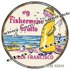 Fishermens Grotto San Francisco California Vintage Style Round Tin Sign 12in