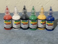 6 SCRIBBLES 3D Fabric Paint Assorted Colors 1 fl oz Ea Bottle Permanent Fabric