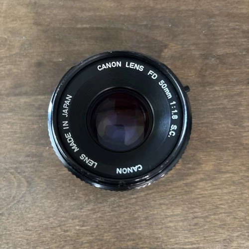 Canon FD 50mm 1:1.8 S.C. camera lens, Made In Japan,  Tested Works Great