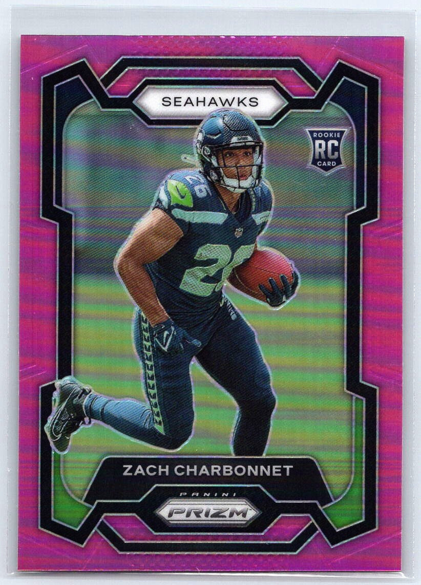 Zach Charbonnet 2023 Panini Prizm Football Pink Rookie RC #392 Seattle Seahawks