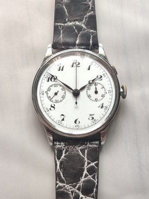 RARE 1930s Chronograph Monopusher Cal Valjoux 22 Watch Not Working For Service