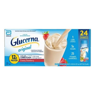 Glucerna Diabetic Nutritional Beverage Strawberry 8 fl oz 24 Shakes