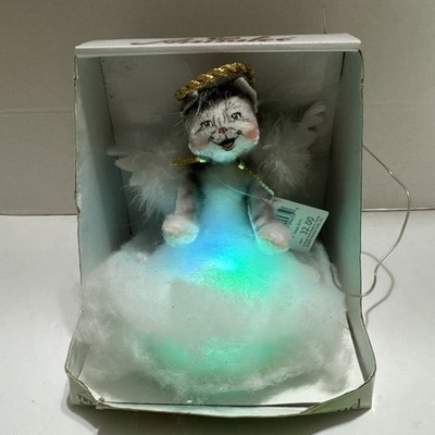2009 Annalee 4'' Angel Kitty on a cloud #943509 W/ Box Light Up Color Changes