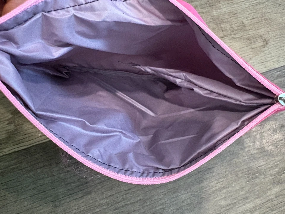 Viet Nam Pouch Zippered Bag Clutch Purse Silk Makeup Bag Pink 3 Section Rare Foto 4 de 4