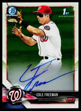 2018 Bowman Chrome #BCPA-CF Cole Freeman Prospects Autographs