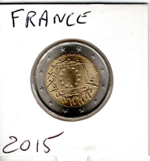PIECE 2 EURO FRANCE 2015 - NEUVE 30 ANS DRAPEAU EUROPEEN - Photo 1/1