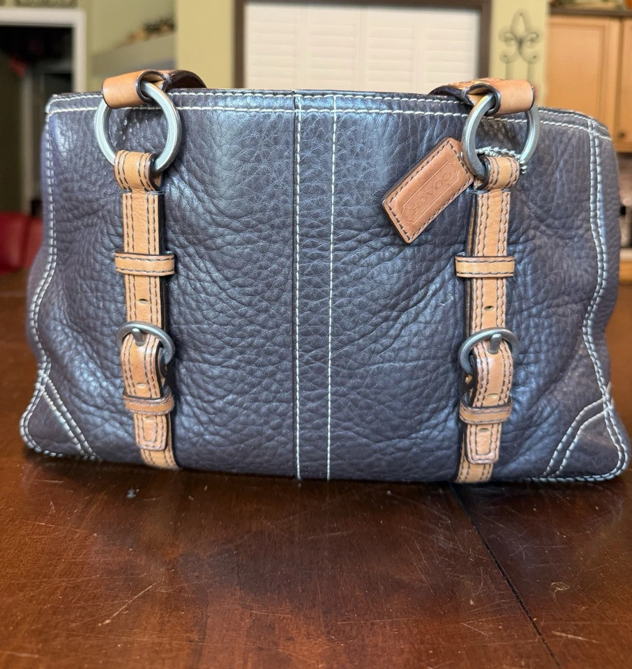 Bolso de mano Coach Chelsea vintage de cuero granulado marrón  Foto 4 de 4