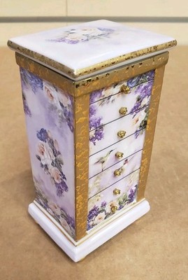 Lena Liu music Always trinket Porcelain Crown Jewels 2001 Gold Detail Music Box 