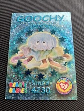 1999 Beanie Babies card 56 Goochy the jelly fish - Teal