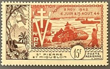 Saint Pierre & Miquelon 1954 10th Anniversary of Liberation 15f Stamp