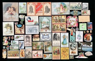 Nice Lot of 57 Victorian Trade Cards and Miscellaneous Ephemera
