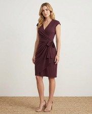 Essentials Classic Cap Sleeve Wrap V-Neck Dress Henr...