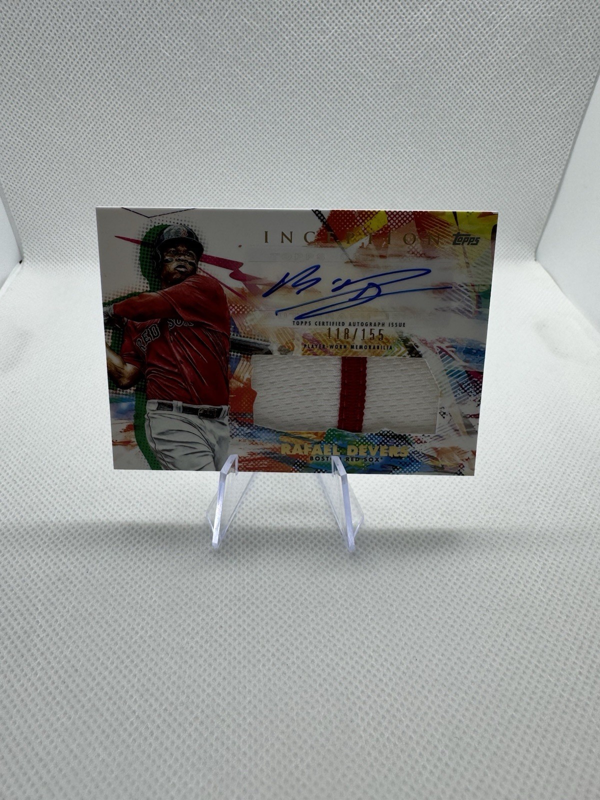 2020 Topps Inception - Inception Autograph Patch Rafael Devers #IAP-RD /155 AU
