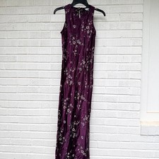 Vintage 90s Breakin Loose Purple Floral Maxi Dress