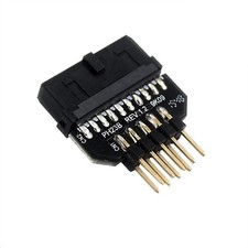 Black Panel Plug-in Adapter Computer Motherboard USB3.0 20pin To USB2.0 9pin,