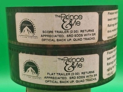 Pair Of  35mm movie film trailers The Prince & Me romantic comedy cinema preview