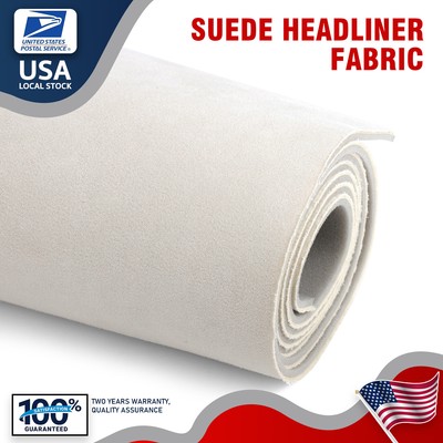 Beige Auto Suede Headliner Fabric Foam Backed Easy Recover Roof Trunk Lining