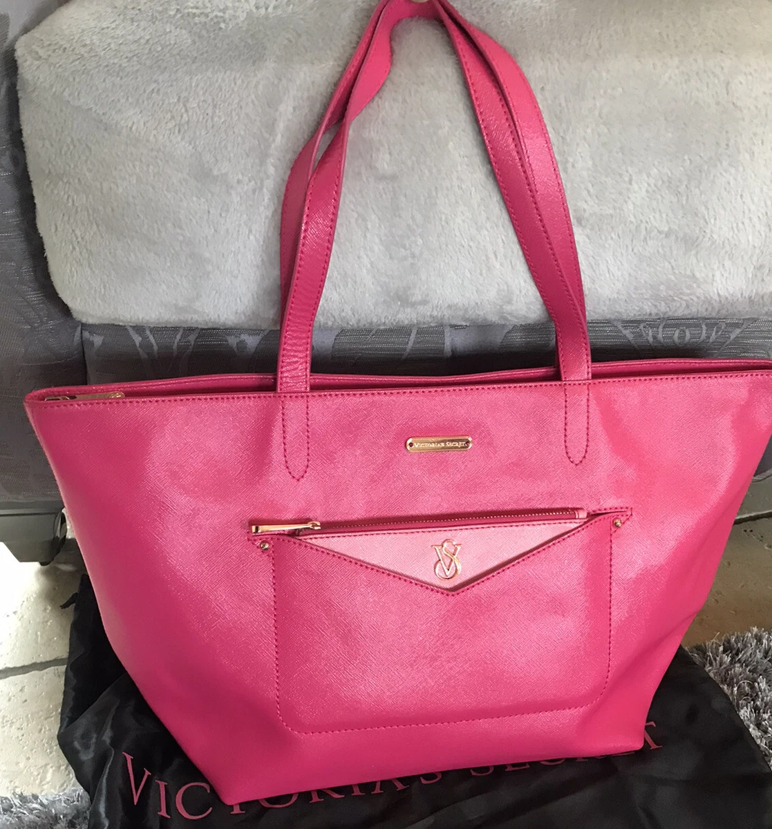 VICTORIA S SECRET BRIGHT FUCHSIA PINK HANDBAG NEW