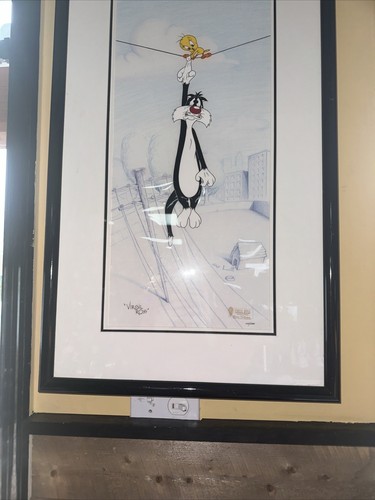 Tweety & Slylvester signed Virgil Ross No More Piddies Cartoon Cel certified - Picture 6 of 7