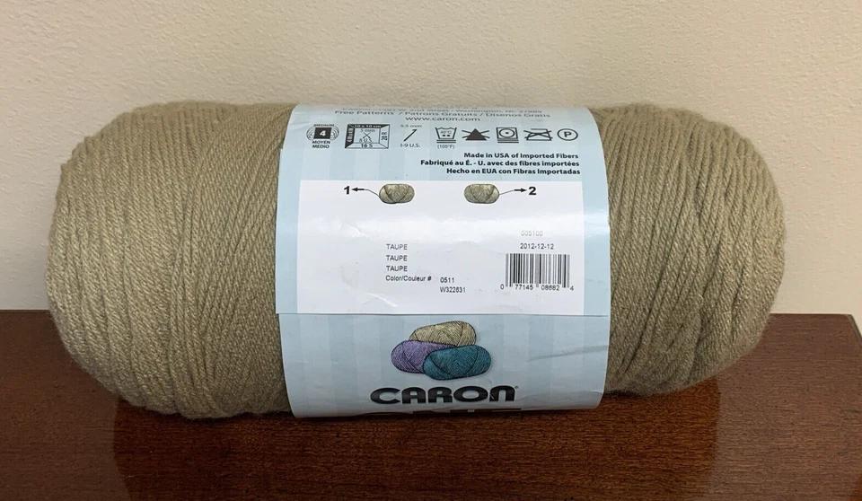 Nuevo hilo de una libra Caron - color topo 0511 - 16 oz 4 capas acrílico Foto 2 de 3