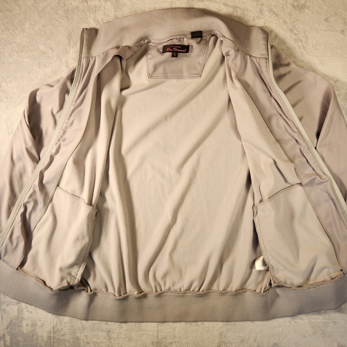 Ben Sherman Jacket Mens XL Gray Argyle Golf Track Suit Full Zip