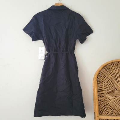 Athleta Playa 100% Linen Dress Black 2 NWT Wrap | eBay