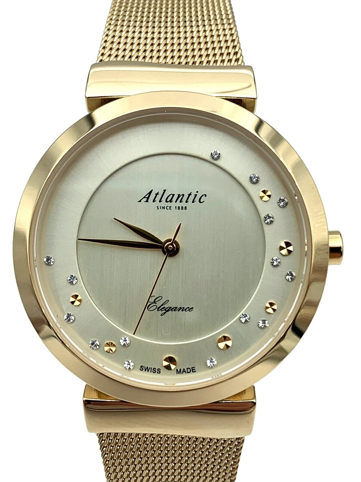 Caja de acero inoxidable Relojes de pulsera analógico Atlantic