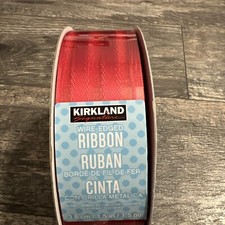 Kirkland Wire Edged Ribbon 50 Yards 1.5" Wide Red continuous roll no seems New