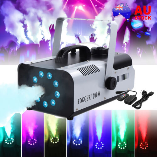 1200W Smoke Fog Machine RGB Color Stage Mist Effect Halloween Xmas Disco +Remote - Picture 3 of 16