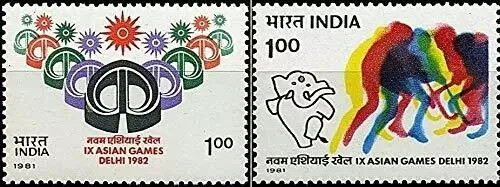 India 1981 9th Asian Games Sports Hockey Stamps 2v MNH - Picture 1 of 3