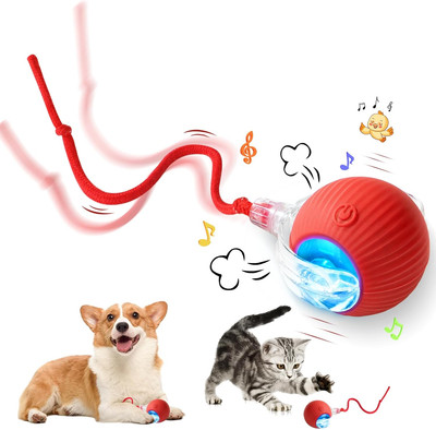 Interactive Cat Toy - Cat Toys for Indoor Cats Smart Silicone Rolling Ball with 
